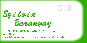 szilvia baranyay business card